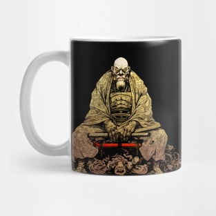 Samurai No. 2: Do Nothing that is of No Use - Miyamoto Musashi on a Dark Background Mug